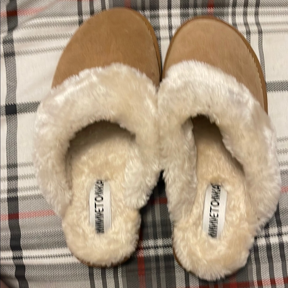 Cozy Tan and Cream Slippers